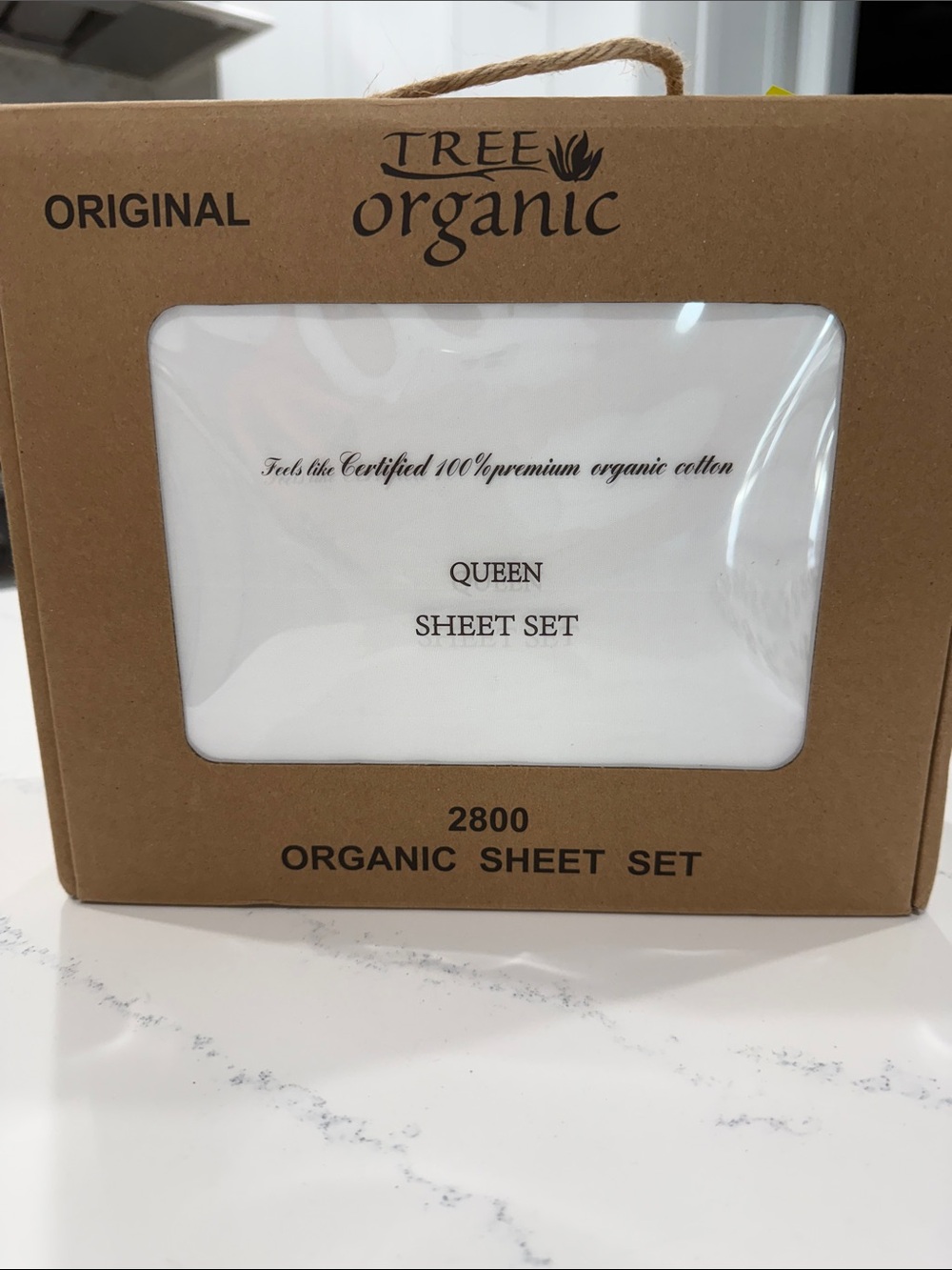 NIB Tree Organic Queen Sheet Set 2800 Thread Count Organic Cotton White 4pc